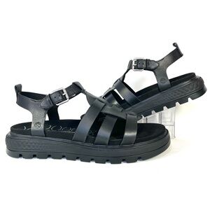 Timberland Ray City Black Leather Gladiator Fisherman Sandals Womens 9.5